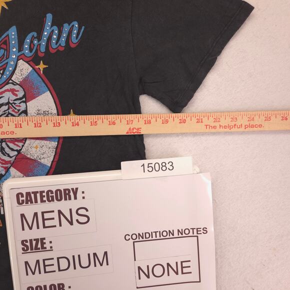 Elton John Band Crew Neck Graphic Short Sleeve T Shirt Mens Size Medium M Black - Picture 7 of 9